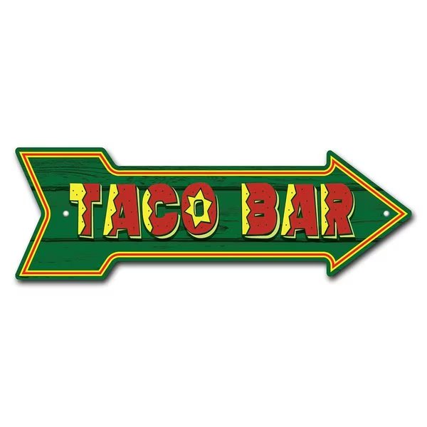 Taco Bar Arrow Sign Funny Home Decor 30in Wide, Signmission, Mfr#: P-ARROW10-999583